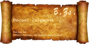 Becsei Zsigmond névjegykártya