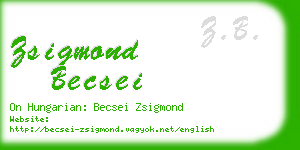 zsigmond becsei business card